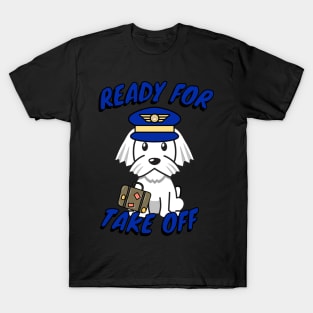 Cute White dog is a pilot T-Shirt